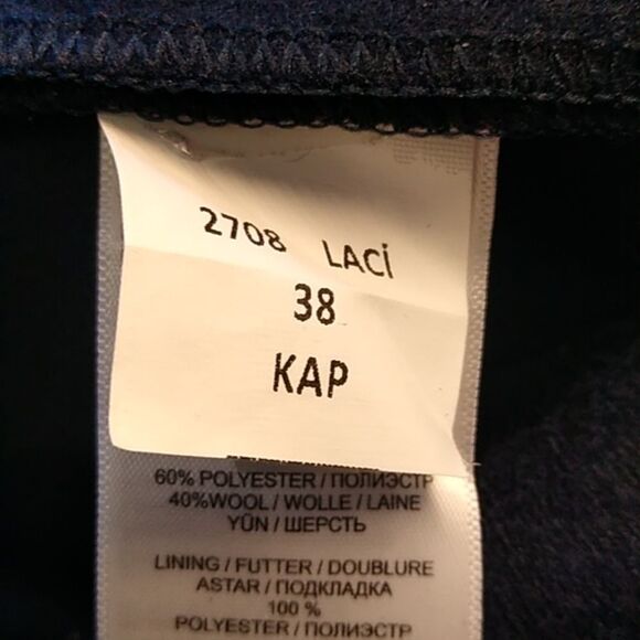 Pierre Cardin Wool Blend Gold Tone Zipper Front Burgundy/Navy Midi Dress - Picture 9 of 13